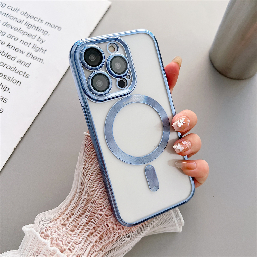 Plating Magnetic For Magsafe Case With Camera Lens Glass Protector TPU Shockproof For iPhone 17 Air 16 15 14 13 12 11 Pro Max XR X XS Samsung S21 S22 