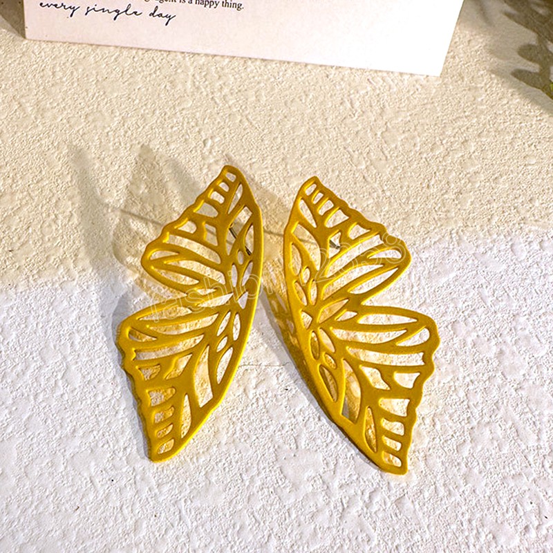 Fashion Hollow Butterfly Drop Dangle Earring For Women Metal Big Wing Pendant Earring Statement Jewelry Gift
