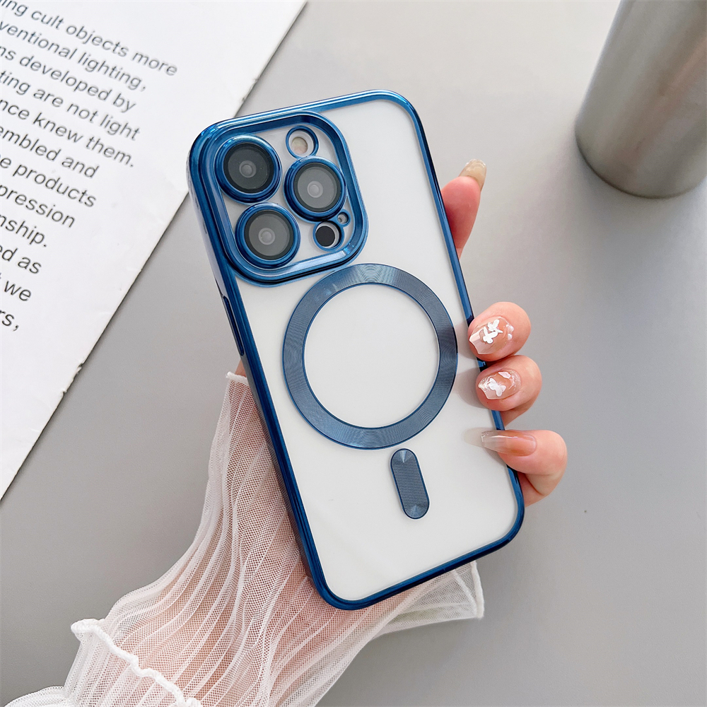 Plating Magnetic For Magsafe Case With Camera Lens Glass Protector TPU Shockproof For iPhone 17 Air 16 15 14 13 12 11 Pro Max XR X XS Samsung S21 S22 