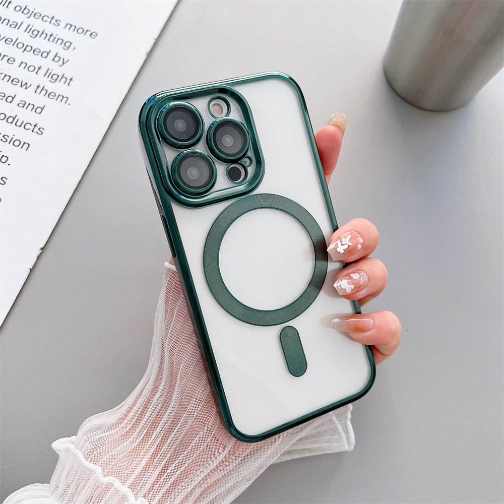 Plating Magnetic For Magsafe Case With Camera Lens Glass Protector TPU Shockproof For iPhone 17 Air 16 15 14 13 12 11 Pro Max XR X XS Samsung S21 S22 