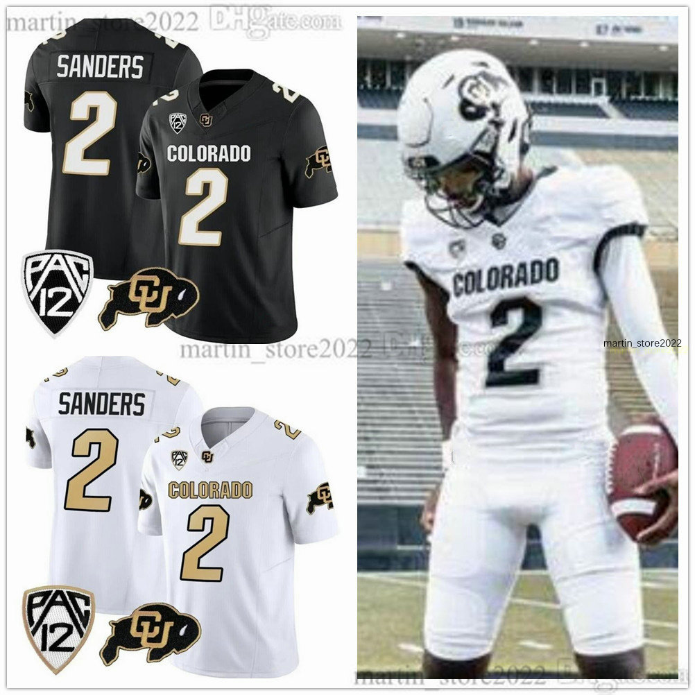 2023 NCAA Colorado Buffaloes Football Jerseys 2 Shedeur Sanders 12 Travis Hunter College Customized Stitched Black White Men Women Youth Size S-6XL
