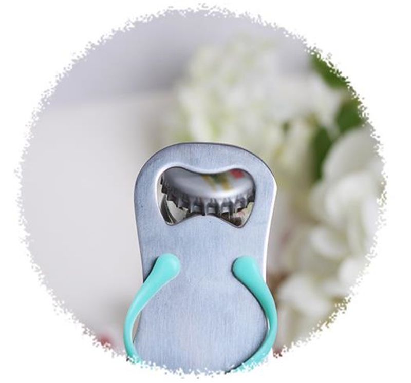 Creative Beach FlipFlop Shoes Shape Openers Beer Bottle Opener With Gift Box Wedding Favor Gifts RH1579 ZZ