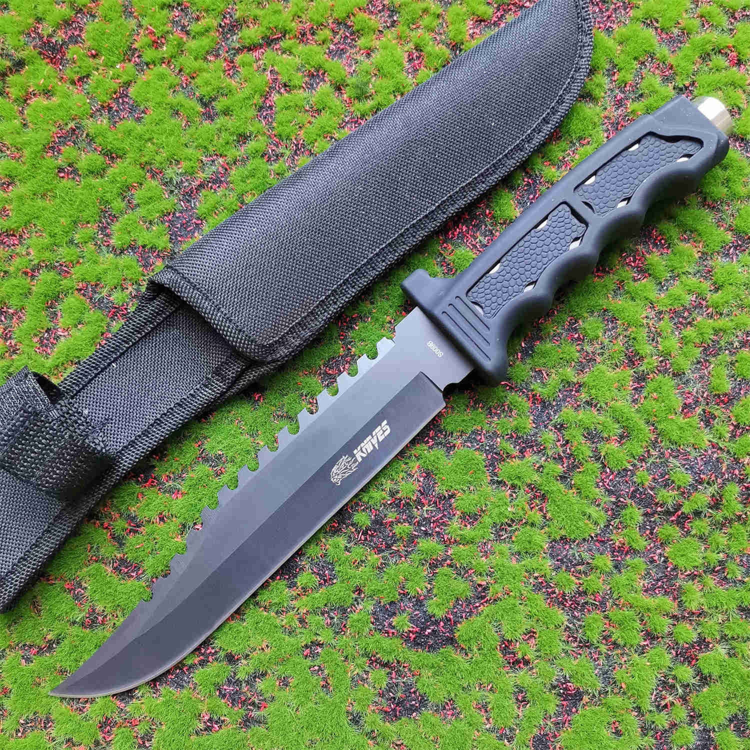 Sharp Hunting Camping Straight Knives Rubber Handle Straight Knives Outdoor Tactical Defense Survival Fixed Blade Knives