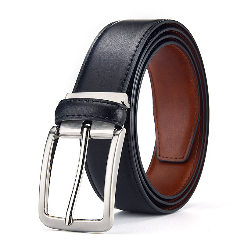 Belt men's new men's double-sided leather belt cross-border explosive business leisure cowhide belt wholesale