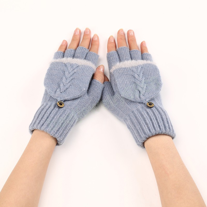 Long Fingerless Gloves Winter Mittens Hasp Knitted Half Finger Gloves Warm woolen Unisex Workout Gloves Hand Warmer
