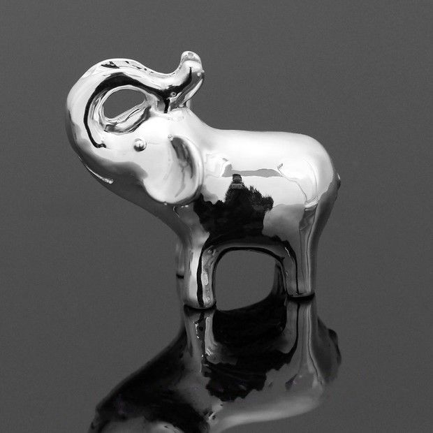 Lucky in Love SilverFinish Lucky Elephant Place CardPhoto Holder with Blank card ZZ