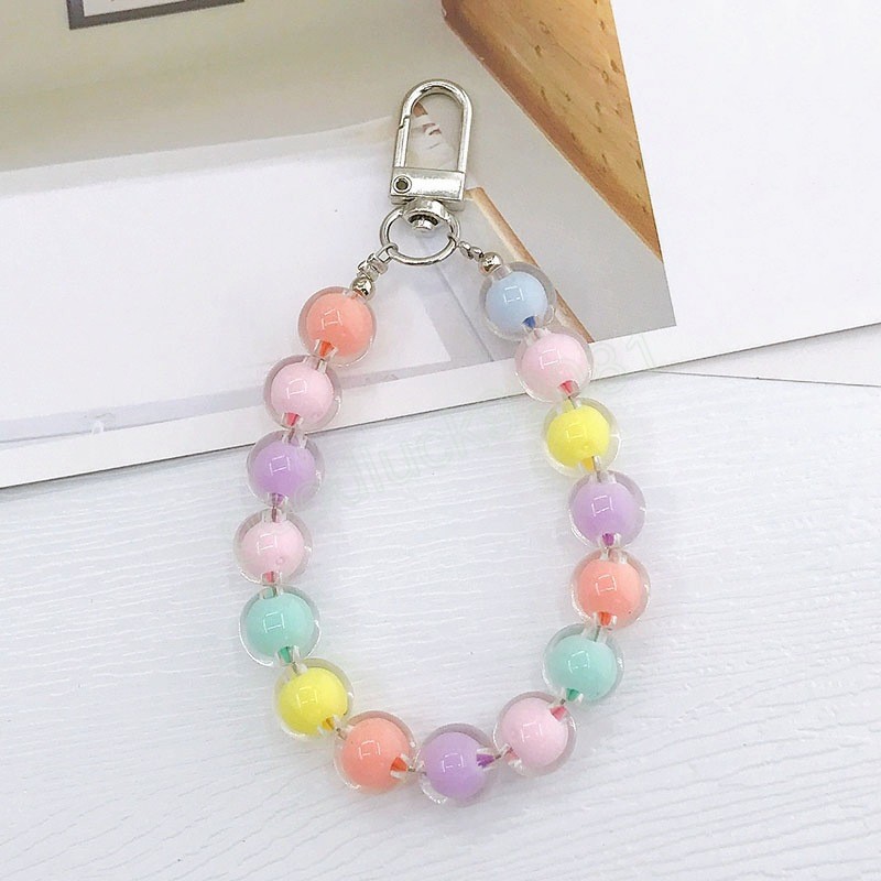 Acrylic Crystal Beads Mobile Phone Chain Straps Anti-Lost Lanyard For Women Jewelry Chain Wrist Strap Rope New