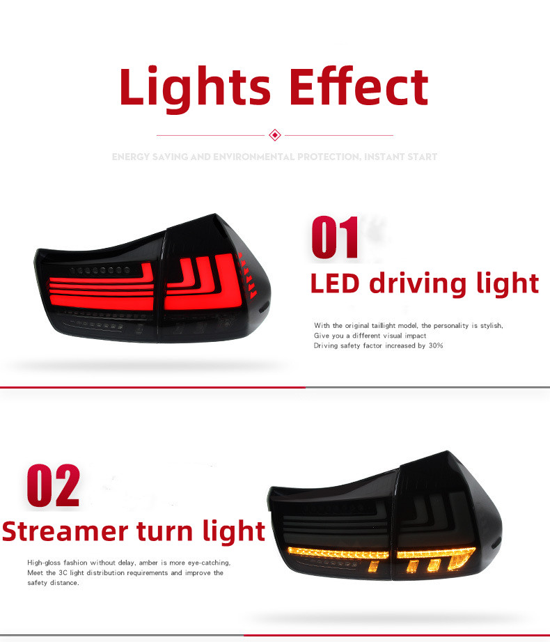 Car Lights For Lexus RX300 2004-2009 RX350 Upgrade LED Taillight Assembly LED Driving Lights Streamer Turn Signal