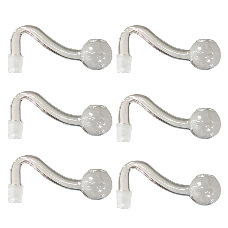 Clear Glass Oil Burner 10mm Male Bowl Smoking Burners Pipes Bubbler Downstem 90 Degree for Hookah Bong