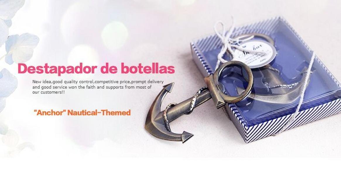 Wedding Favors Gift Silver Nautical Themed Party Boat Anchor Beer Bottle Opener with Blue Tassel Party Decoration Supplies ZZ