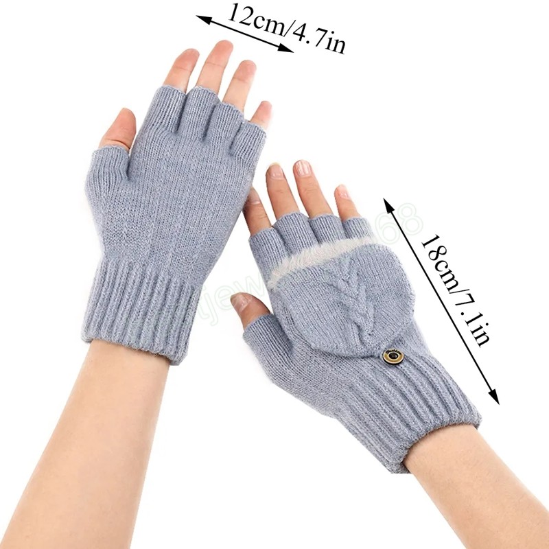 Long Fingerless Gloves Winter Mittens Hasp Knitted Half Finger Gloves Warm woolen Unisex Workout Gloves Hand Warmer
