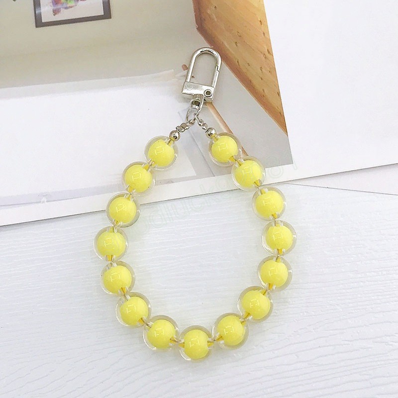 Acrylic Crystal Beads Mobile Phone Chain Straps Anti-Lost Lanyard For Women Jewelry Chain Wrist Strap Rope New