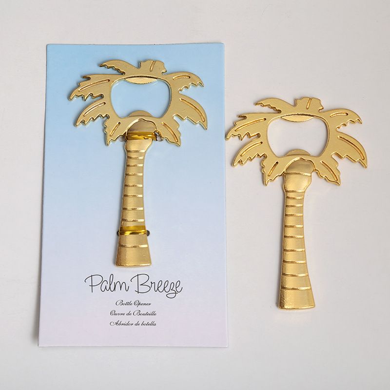 Wedding Favors Coconut Palm Tree Breeze Gold Alloy Beer Bottle Opener Party Gifts Supplies ZZ