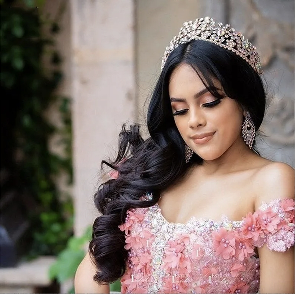 Pink Quinceanera Dresses 3D Floral Lace Applique Beaded Corset Back Off the Shoulder Custom Made Sweet 16 Princess Birthday Party Ball Gown Vestidos