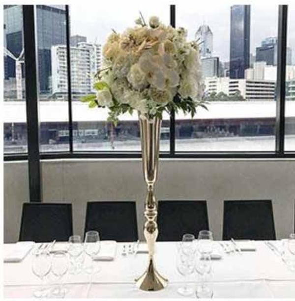 70cm 27 inches tall White Silver Wedding Flower vase Bling Table Centerpiece Sparkling Wedding Decoration Banquet Road Lead Decor ZZ