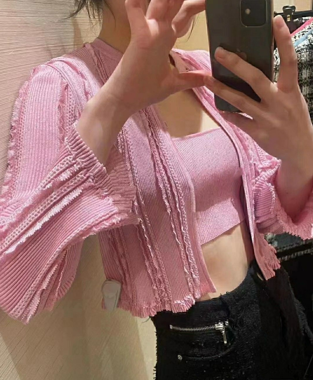 Fashion Designer Knits Top for Women Long Sleeve Cardigan with Metal Buckle Casual Clothes