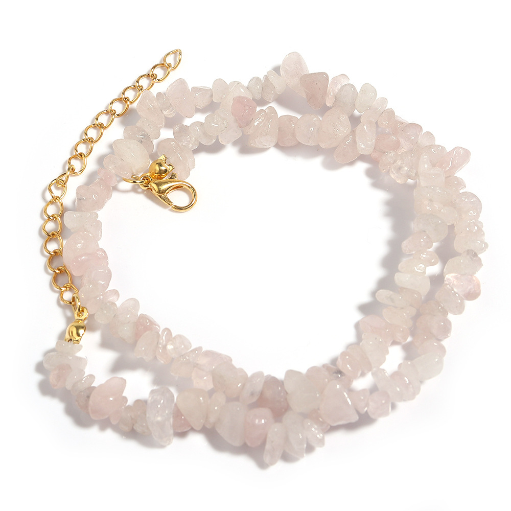 Natural Chip Stone Beads Necklaces For Women Lobster Clasp Buckle Chain Amethyst fluorite Choker Necklace Fashion Jewelry