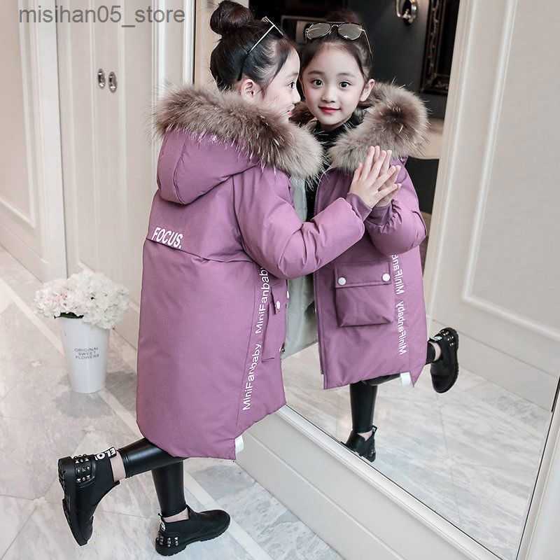 Down Coat Down Coat Children Girl Jacket Thick 9 Winter 8 Warm Fashion Parka Hooded Outerwear Clothes for Kids Girls Clothing 10 12 13 14T 221130 Q230