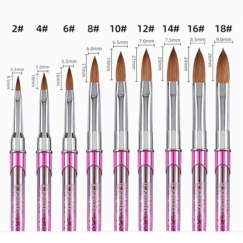 Nail Brushes Kolinsky Acrylic Brush Set 3D Pure Handmade For Application Art 230909