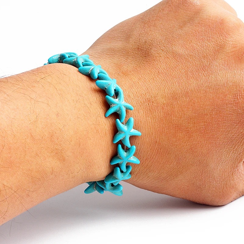 Turquoises Beads Bracelets for Women Reiki Nature Stone Cube Cylinder Irregular Bracelets Healing Healthcare Jewelry
