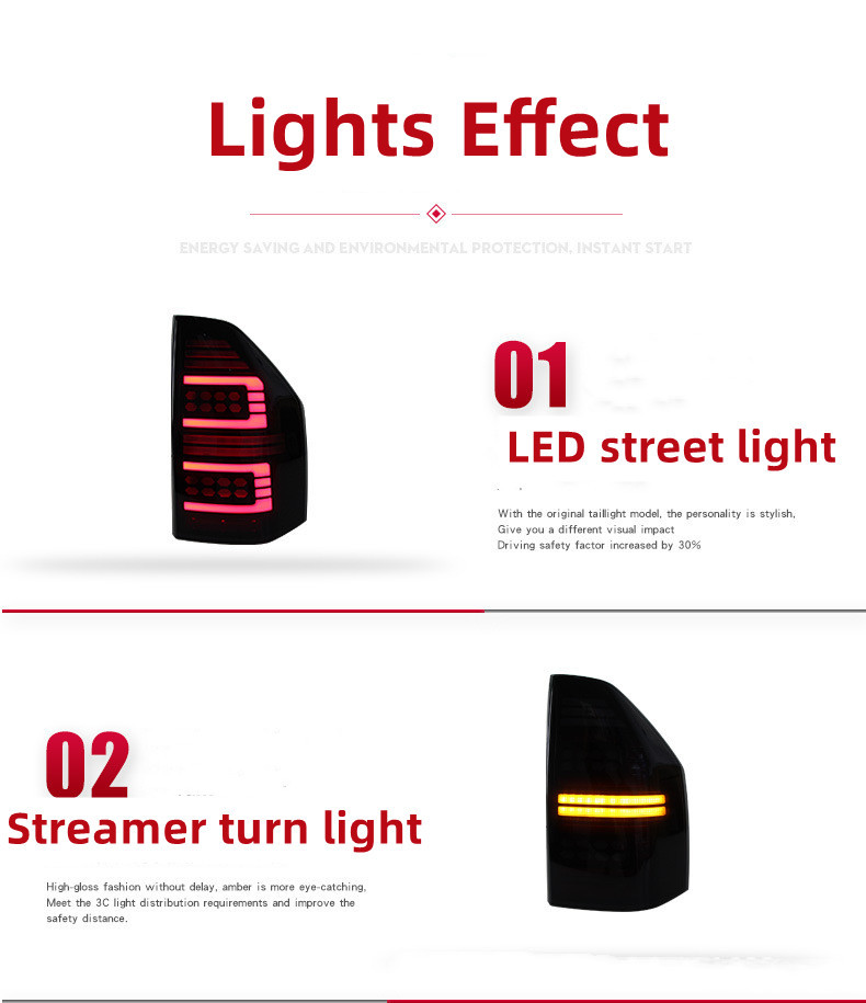 Car Taillight For Mitsubishi Pajero V73 Tail Light Assembly V77 Modified LED Turn Driving Light Rear Brake Reverse Light