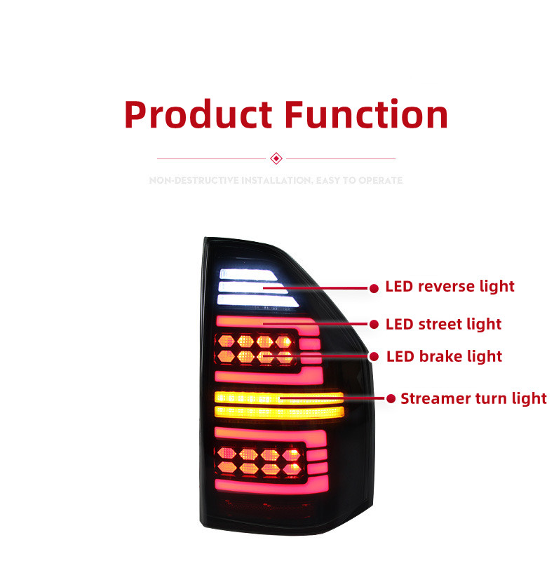 Car Taillight For Mitsubishi Pajero V73 Tail Light Assembly V77 Modified LED Turn Driving Light Rear Brake Reverse Light