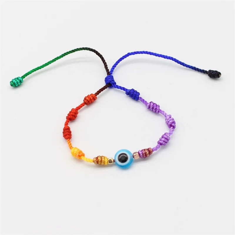 Turkish Blue Evil Eye Bracelets Women Men Couples Handmade Braided Lucky Red tie a knot Rope Bracelet