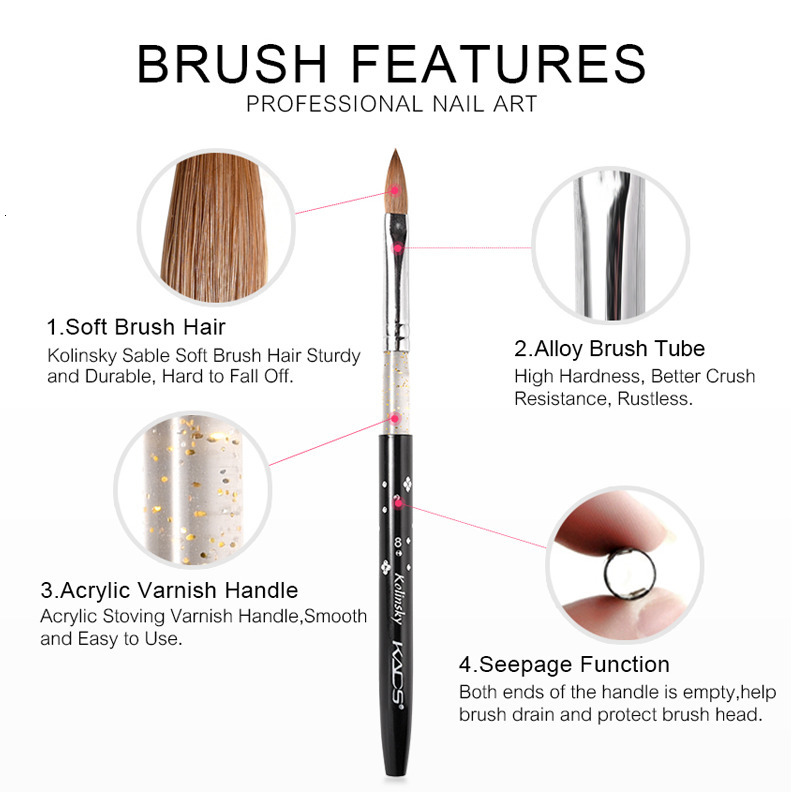 Nail Brushes 5pcspack Black size 8 Acrylic Brush Polish Tools For Gel DIY Drawing Painting Pen 230909