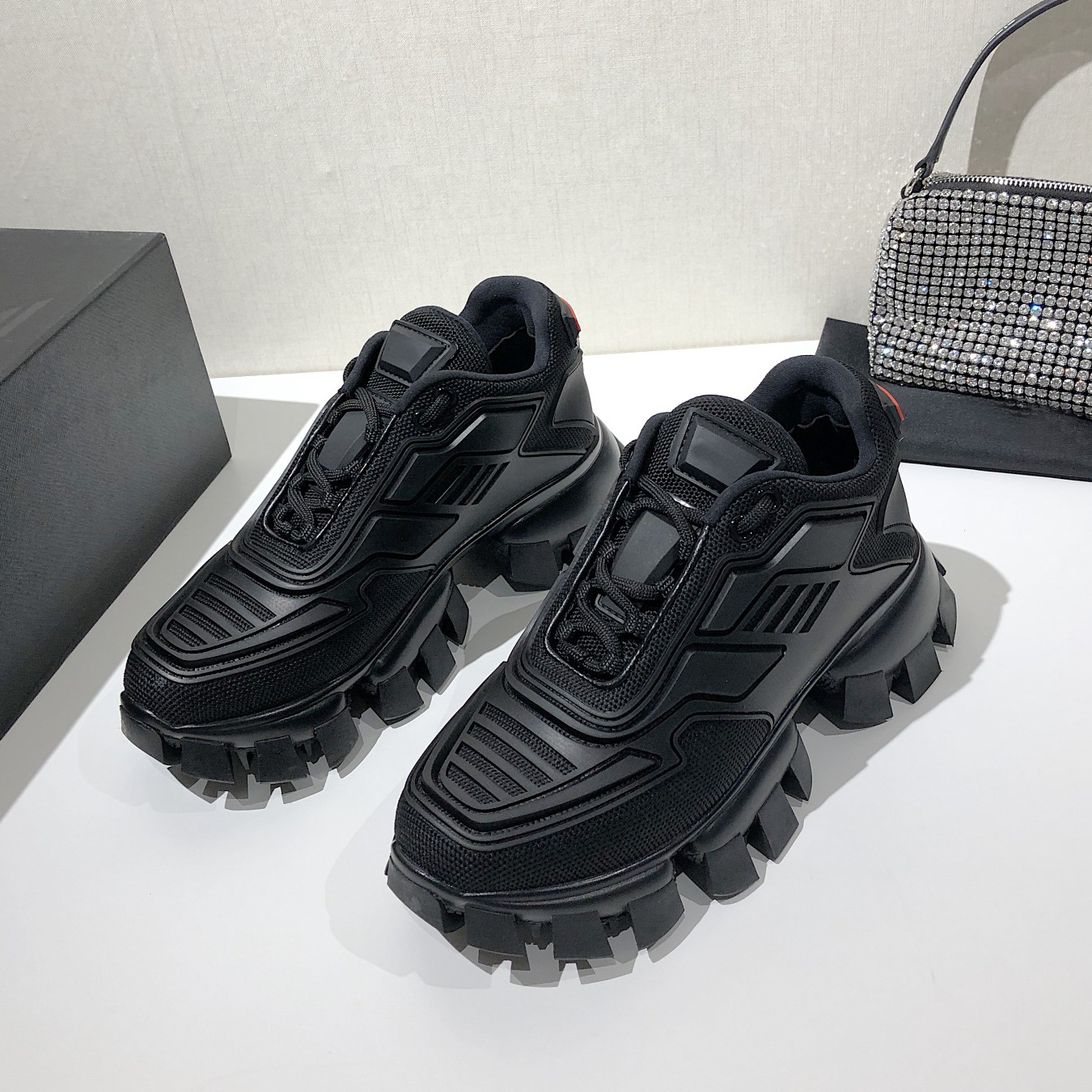 Cloudbust Thunder Sneakers Designer 19FW Symphony Casual Shoes Luxury Leather Mesh Camouflage Capsule Sneaker La pradaly pradashoe pradacups pradasneakers FI8H