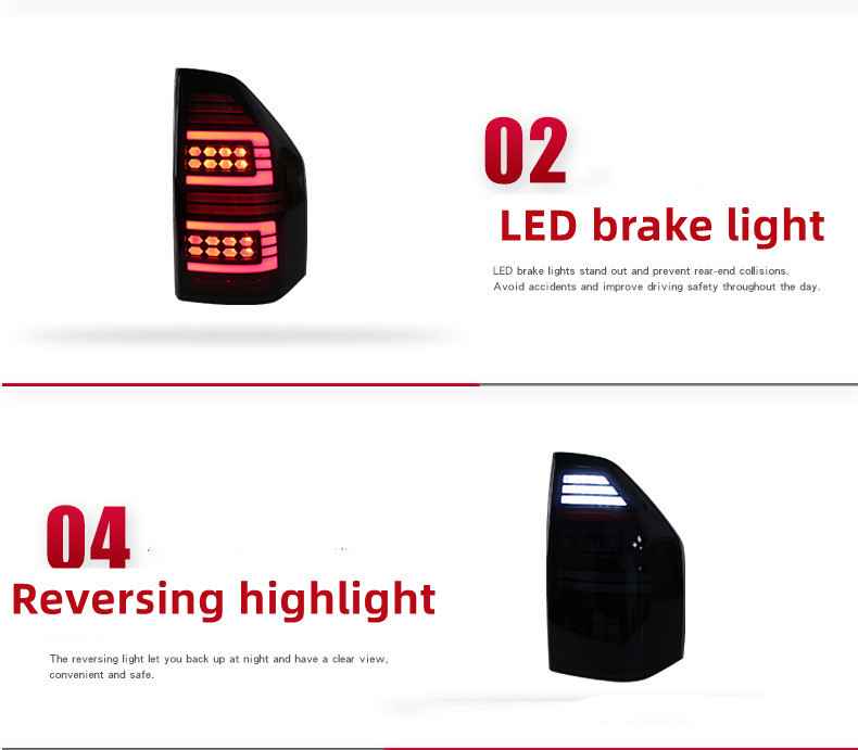 Car Taillight For Mitsubishi Pajero V73 Tail Light Assembly V77 Modified LED Turn Driving Light Rear Brake Reverse Light