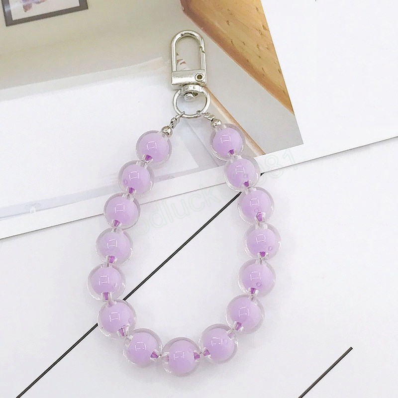 Acrylic Crystal Beads Mobile Phone Chain Straps Anti-Lost Lanyard For Women Jewelry Chain Wrist Strap Rope New