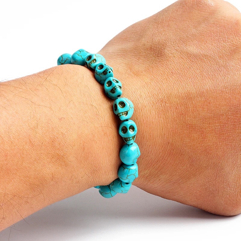 Turquoises Beads Bracelets for Women Reiki Nature Stone Cube Cylinder Irregular Bracelets Healing Healthcare Jewelry