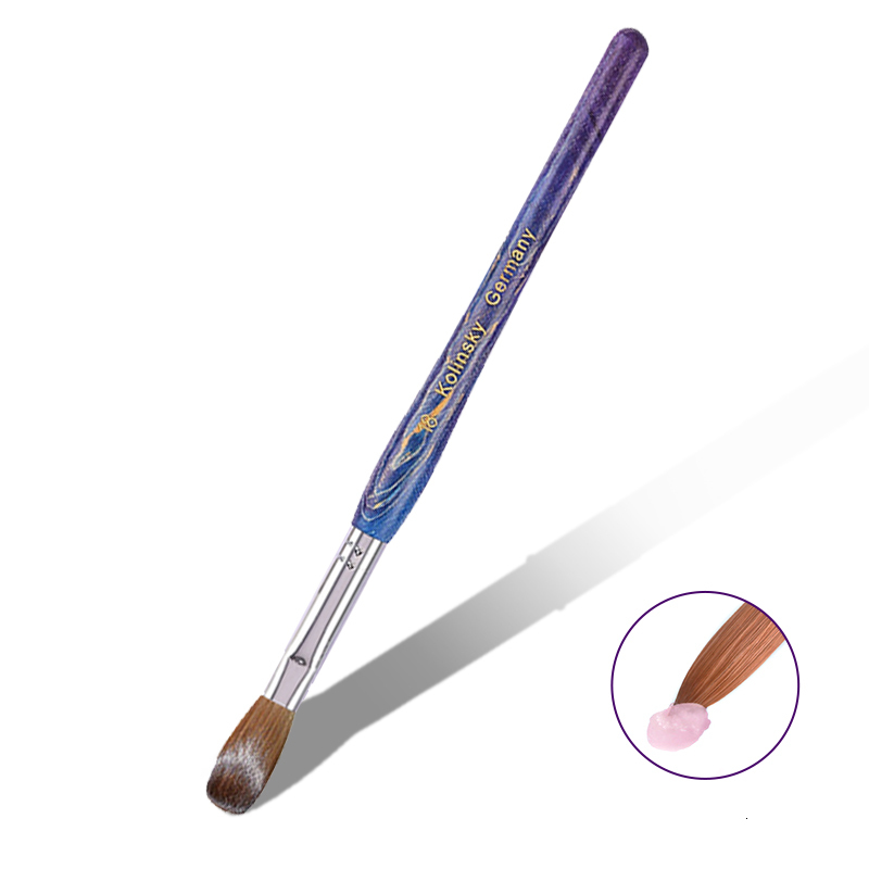 Nail Brushes 100 Pure Kolinsky Acrylic Brush UV Gel Carving Pen Liquid Powder DIY Drawing Crimped Wood Art 1018 y230909