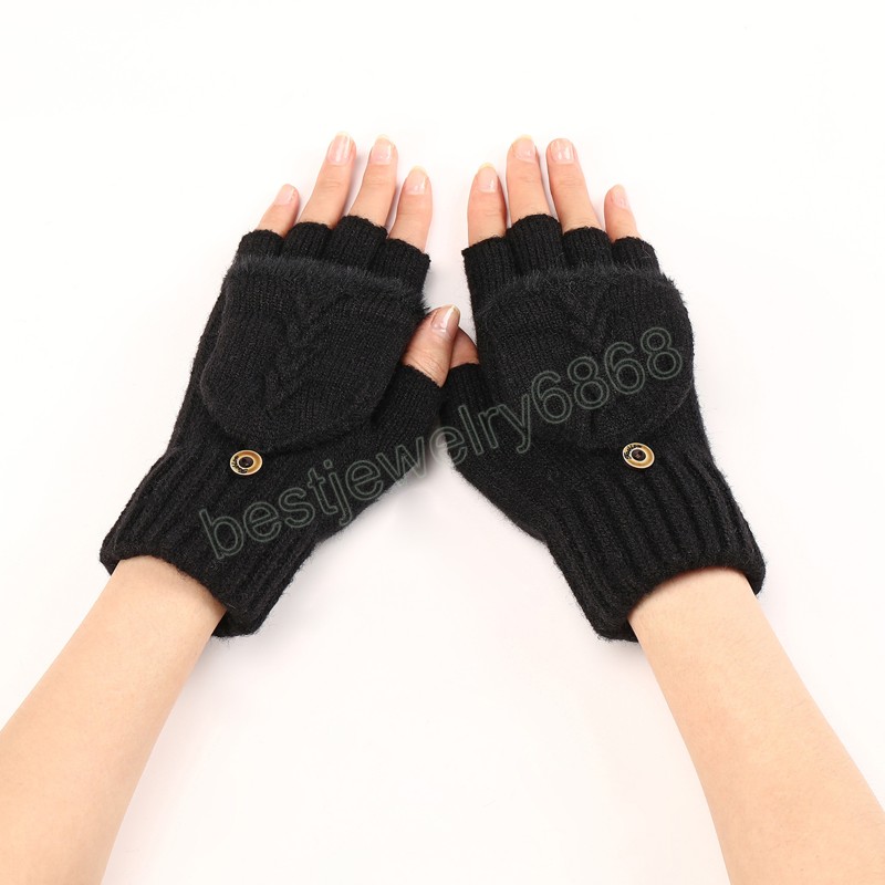 Long Fingerless Gloves Winter Mittens Hasp Knitted Half Finger Gloves Warm woolen Unisex Workout Gloves Hand Warmer