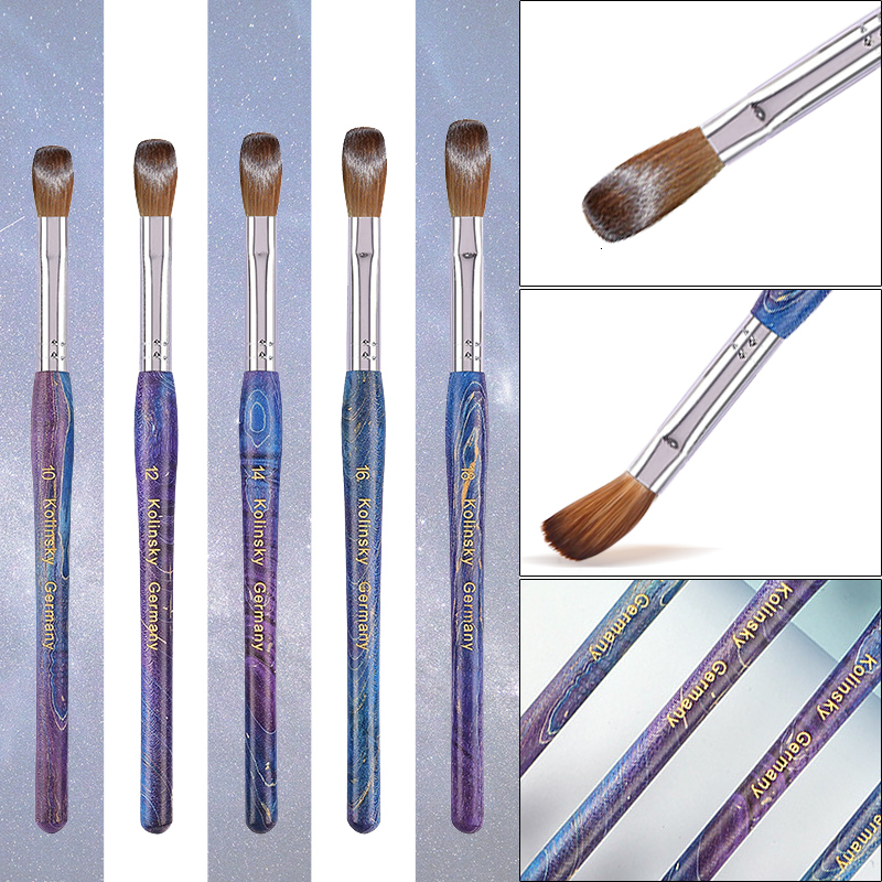 Nail Brushes 100 Pure Kolinsky Acrylic Brush UV Gel Carving Pen Liquid Powder DIY Drawing Crimped Wood Art 1018 y230909