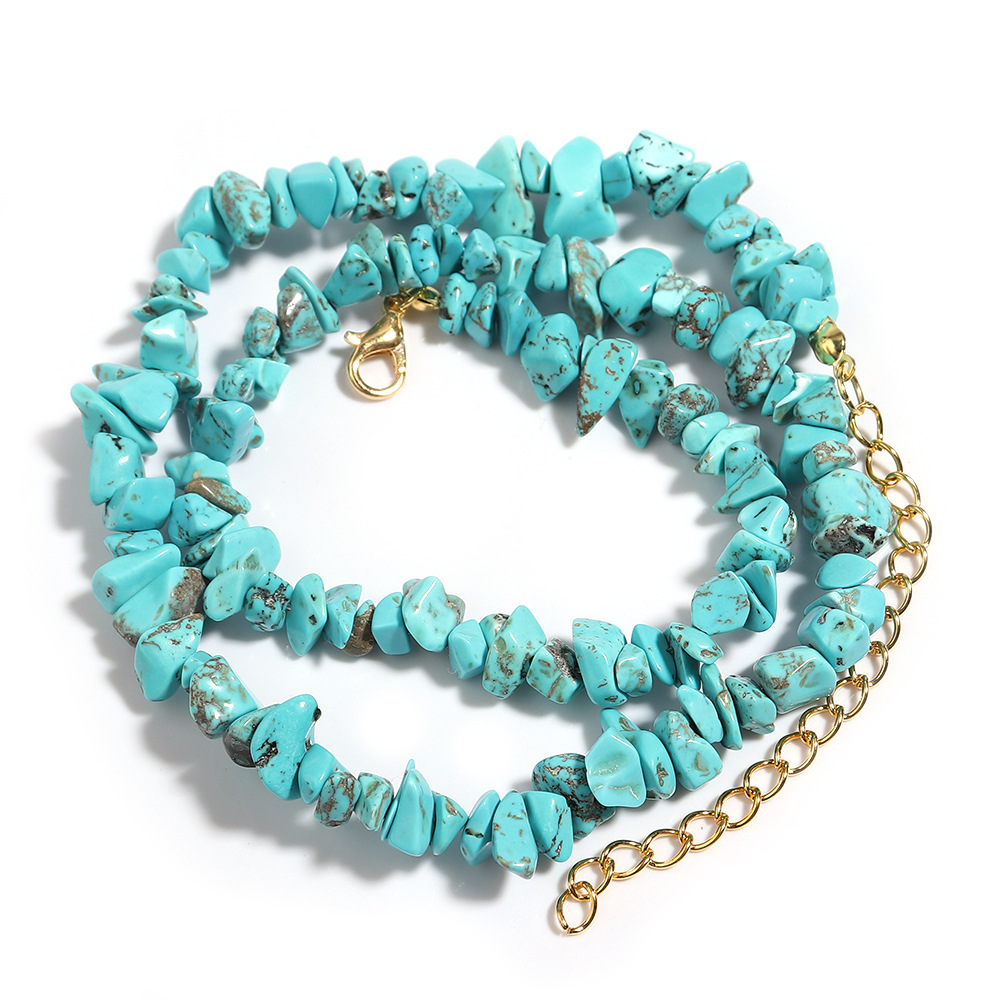 Natural Chip Stone Beads Necklaces For Women Lobster Clasp Buckle Chain Amethyst fluorite Choker Necklace Fashion Jewelry