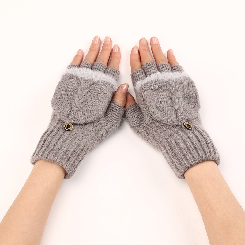 Long Fingerless Gloves Winter Mittens Hasp Knitted Half Finger Gloves Warm woolen Unisex Workout Gloves Hand Warmer