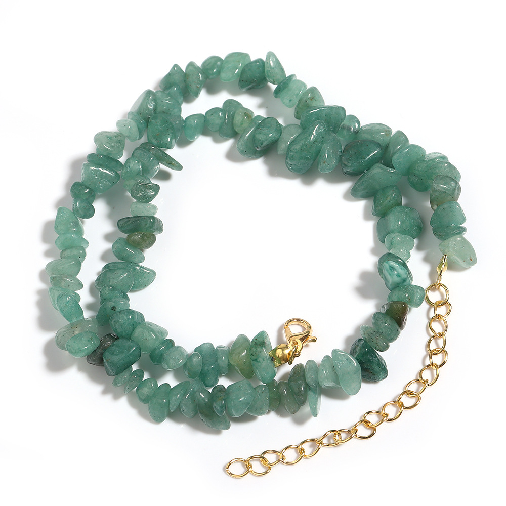 Natural Chip Stone Beads Necklaces For Women Lobster Clasp Buckle Chain Amethyst fluorite Choker Necklace Fashion Jewelry