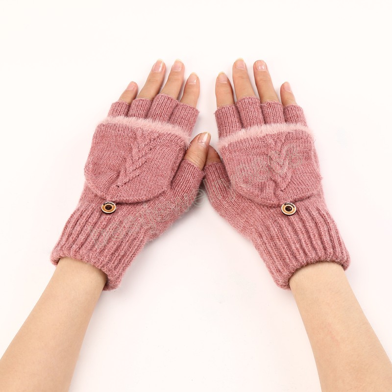 Long Fingerless Gloves Winter Mittens Hasp Knitted Half Finger Gloves Warm woolen Unisex Workout Gloves Hand Warmer