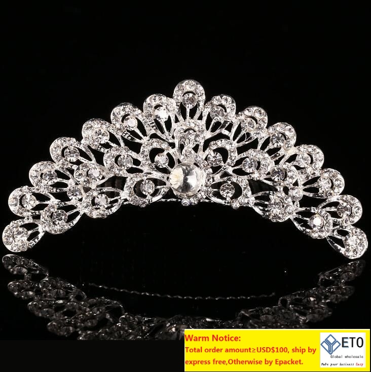 Wedding Tiara Crystal Bridal Tiara Crown Silver Color Tiaras Wedding Accessories Headpieces ZZ