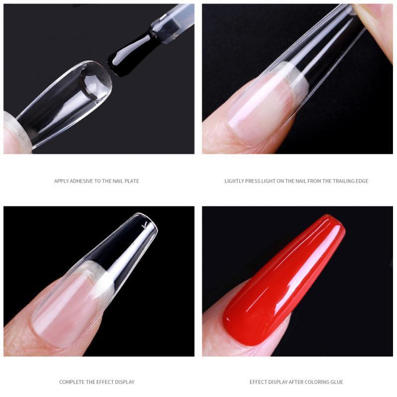 False Nails 550pc Nail Tips Full Cover Colored Ballets Acrylic Transparent Capsules French Ultrathin Manicure 230909