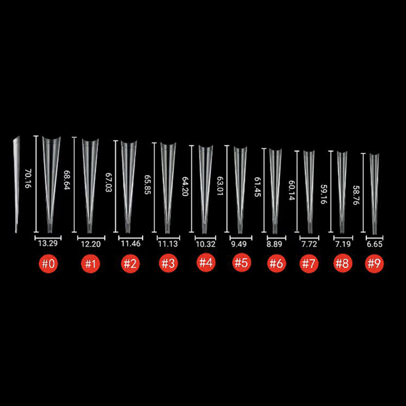 False Nails 500pcs 5XL Long Stiletto Acrylic Nail Tips Half Cover UV Gel DIY Polish Art Tool with Scale Artificial Mold 230909