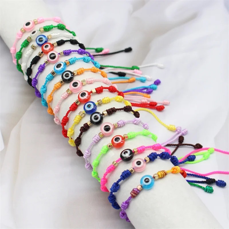 Turkish Blue Evil Eye Bracelets Women Men Couples Handmade Braided Lucky Red tie a knot Rope Bracelet