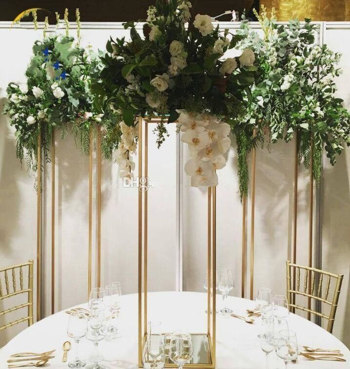 Party Decoration 10PCS Tall Flower Stand Gold Display Rack Metal Iron Column Floor Vase For Wedding Table Centerpieces ZZ
