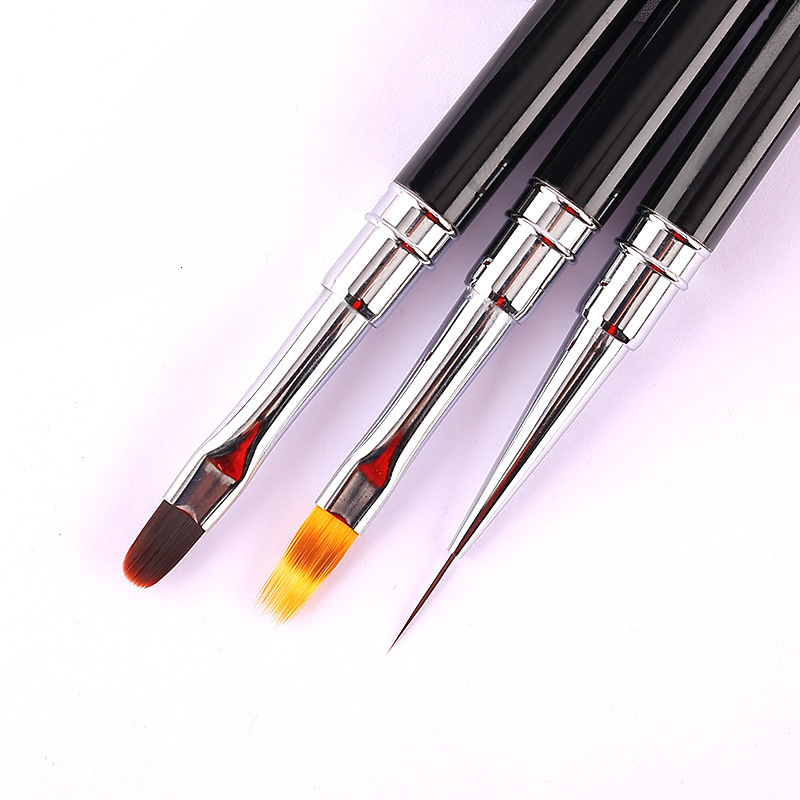 Nail Brushes 1Pc Black Art Paint Professional Potherapy Nails Pen Accessories Decoration Draw Smudge Carve Manicure Tool 230909