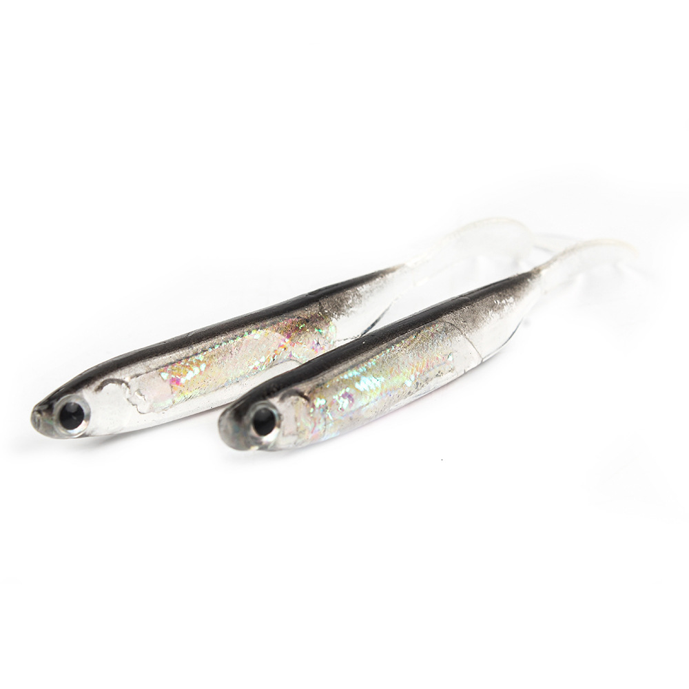 Baits Lures 5Pcslot Fishing Soft Bait 7CM 75CM 17G 23G 27G T Tail fish Rainbow Color Sequin Swing Spinner 230911