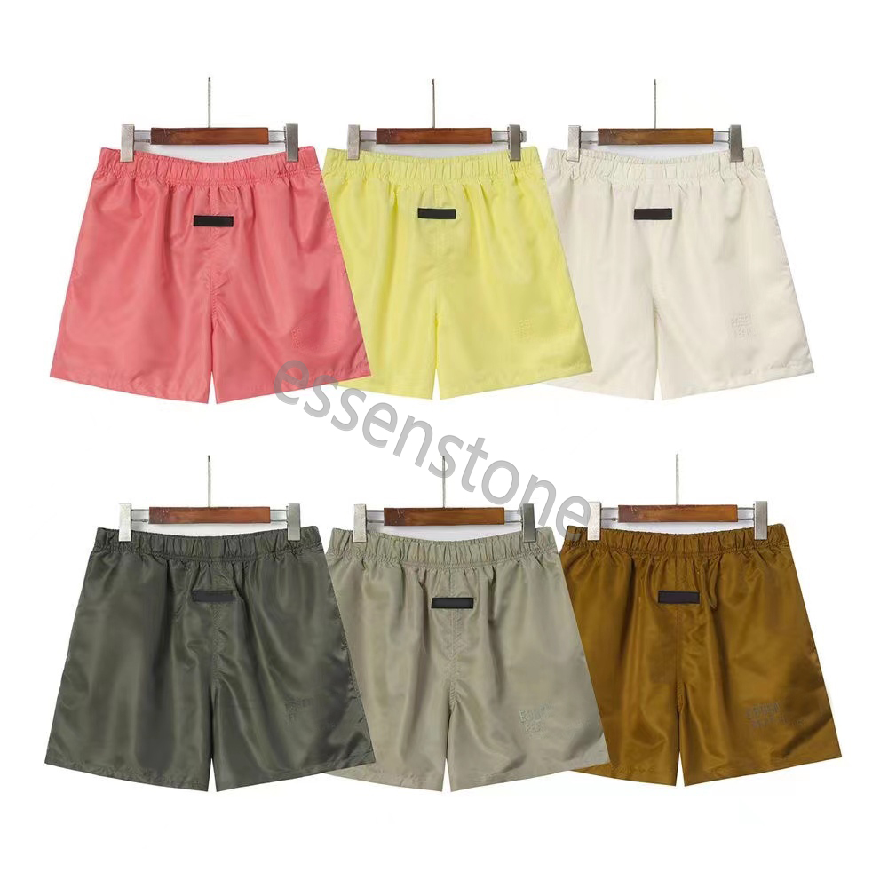 Men's casual sports pants smooth waterproof shorts drawstring style shorts trend design solid essentials shorts nylon polyester shorts Medium length