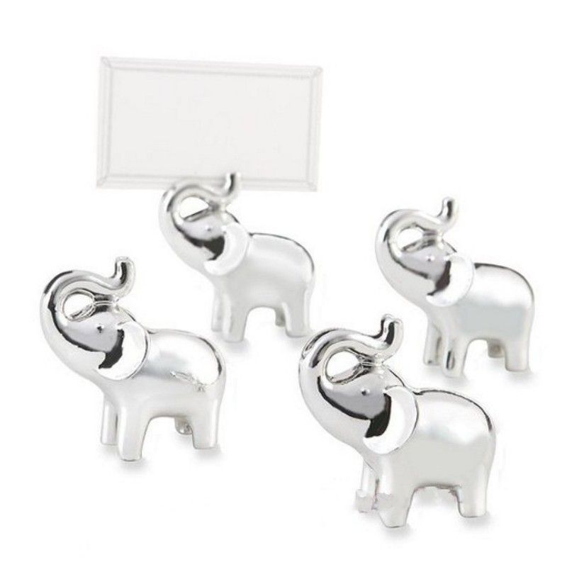 Lucky in Love SilverFinish Lucky Elephant Place CardPhoto Holder with Blank card ZZ