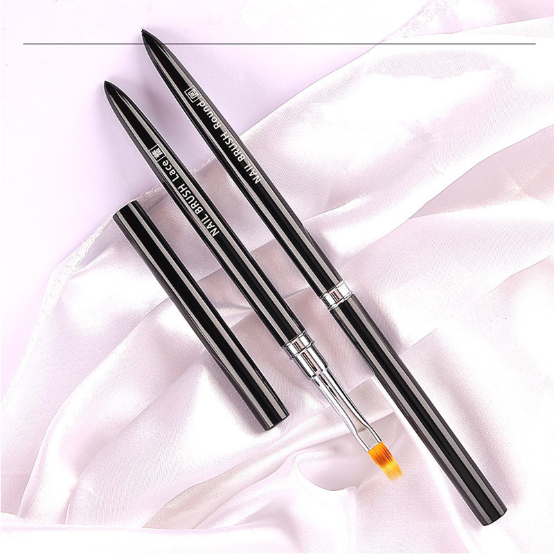 Nail Brushes 1Pc Black Art Paint Professional Potherapy Nails Pen Accessories Decoration Draw Smudge Carve Manicure Tool 230909