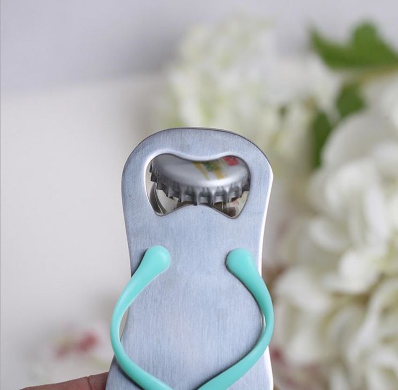 Creative Beach FlipFlop Shoes Shape Openers Beer Bottle Opener With Gift Box Wedding Favor Gifts RH1579 ZZ